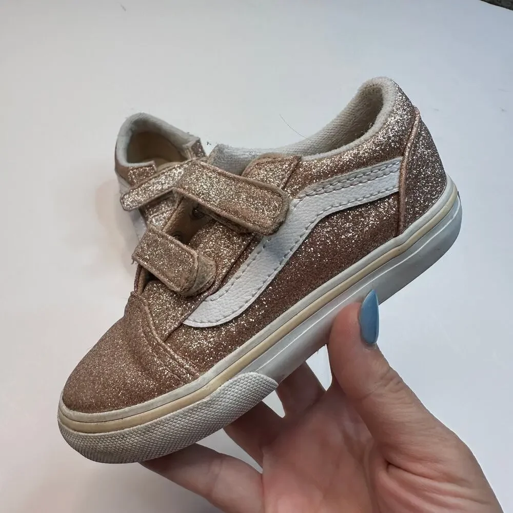 Vans Old Skool Rose Gold Glitter Sneakers
